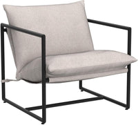 Thumbnail for ZINUS Aidan Sling Accent Chair / Metal Framed Armchair with Shredded Foam Cushioning, Oatmeal
