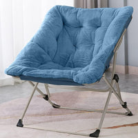 Thumbnail for OAKHAM Comfy Saucer Chair, Folding Faux Fur Lounge Chair for Bedroom and Living Room, Flexible Seating for Kids Teens Adults, X-Large (Faux Fur-Grey)
