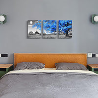 Thumbnail for Wall Art For Living Room black and white Blue tree moon Canvas Wall Decor for Home artwork Painting 12