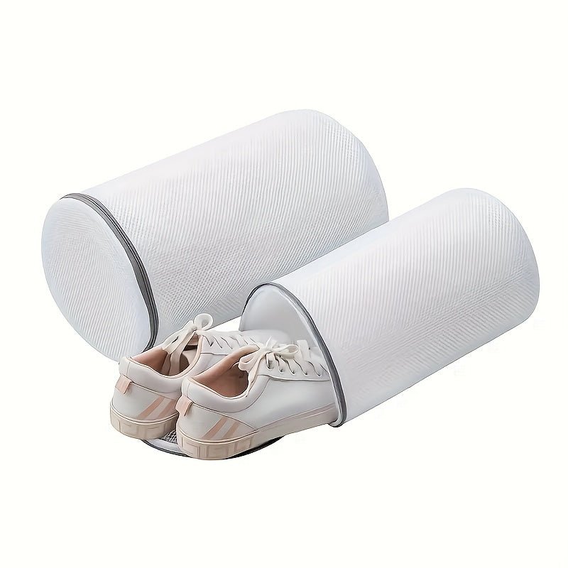 2pcs Premium Shoe Wash Bags - Mesh Laundry Pouches for Sneakers & Running Shoes, Protect Socks & Bras, Durable, Travel Organizer, Secure Zip, Machine Wash Safe