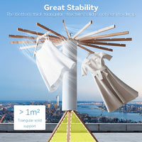 Thumbnail for ESARR  Cylinder Tripod Drying Rack, Solid Wood Octopus Standing Drying Rack Clothing, Foldable Space Saving Laundry Drying Rack, Collapsible Drying Racks for Laundry Tripod,16 Dry Rods