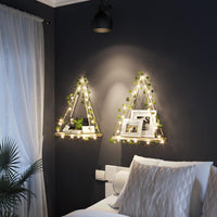 Thumbnail for RICHER HOUSE Artificial Ivy LED-Strip Wall Hanging Shelves Set of 2, Macrame Shelf for Bedroom Bathroom Living Room Kitchen, Wood Hanging Plant Shelves for Wall Décor