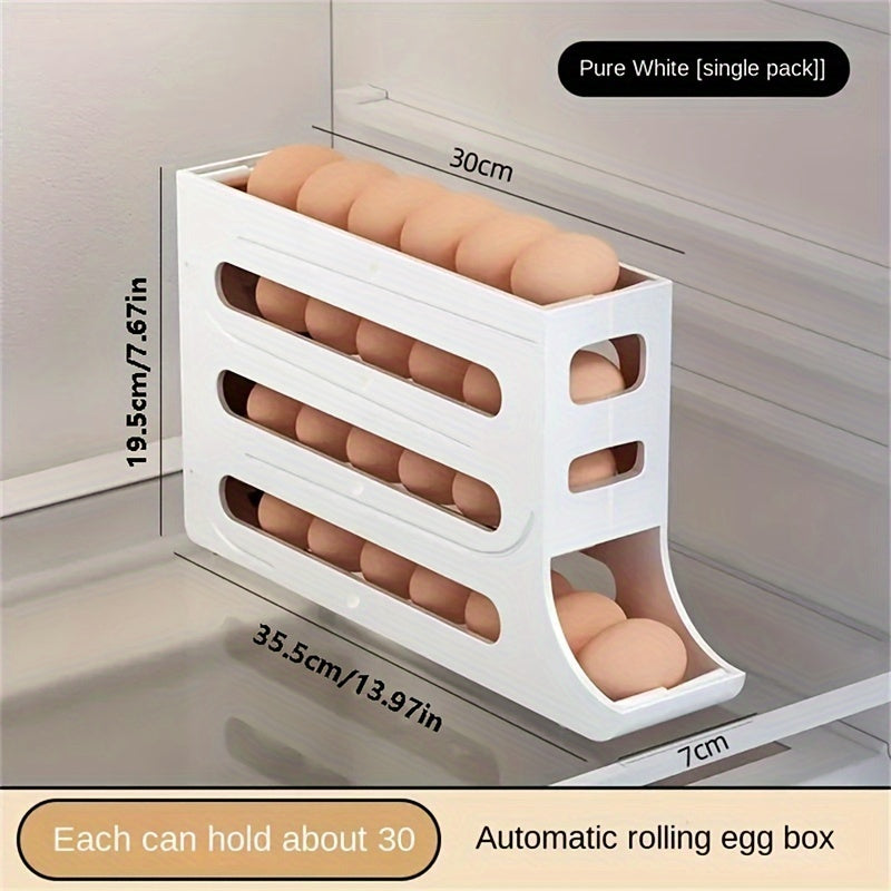 Refrigerator Egg Storage Box, Automatic Egg Rolling Rack, Large Capacity Refrigerator Special Egg Holder Storage Box, ABS Material