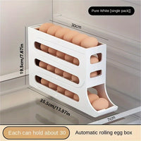 Thumbnail for Refrigerator Egg Storage Box, Automatic Egg Rolling Rack, Large Capacity Refrigerator Special Egg Holder Storage Box, ABS Material