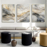 Thumbnail for White and Grey Marble Wall Art Modern Abstract Art Beige White Canvas Painting Marble Painting Wall Decor Black Grey and White Prints Gray Beige Abstract Wall Art for Living Room 16x24inch Unframed