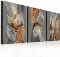 Thumbnail for Canvas Wall Art For Living Room, Family Wall Decorations, Kitchen, Bathroom, Bedroom Modern Wall Decor Black Paintings Abstract Leaves Pictures Artwork Inspirational Home Decor 3 Pieces