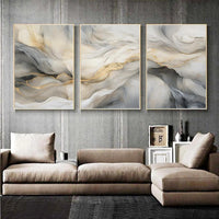 Thumbnail for White and Grey Marble Wall Art Modern Abstract Art Beige White Canvas Painting Marble Painting Wall Decor Black Grey and White Prints Gray Beige Abstract Wall Art for Living Room 16x24inch Unframed