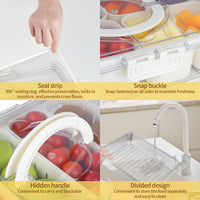 Thumbnail for Divided Serving Tray with Lids& Removable, Snack Fruit Tray, 8 Compartment Square Food Storage Lunch Organizer for Vegetarian Candy, Fruits, Nuts, Snacks, for Party, Entertaining, Picnic