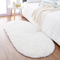 Thumbnail for Noahas Ultra Soft Fluffy Bedroom Rugs,Shaggy Grey Area Rugs for Bedroom,Oval Throw Rugs, Kids Room Small Carpet,Living Room Runner Rug Non Slip Modern Home Decor 2.6' X 5.3'