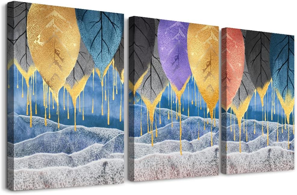 Wall Art For Living Room black and white Blue tree moon Canvas Wall Decor for Home artwork Painting 12" x 16" 3 Pieces Canvas Print For bedroom Decor Modern Salon kitchen office Hang a picture