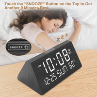 Thumbnail for DreamSky Digital Alarm Clocks for Bedrooms - Wooden Electric Clock with USB Ports, Date, Weekday, Temperature, 0-100% Brightness Dimmer, Adjustable Alarm Volume, Snooze, Auto DST