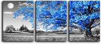 Thumbnail for Wall Art For Living Room black and white Blue tree moon Canvas Wall Decor for Home artwork Painting 12