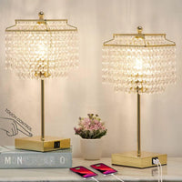 Thumbnail for Luvkczc Crystal Table Lamp with Touch Control, USB Bedside Crystal Table Lamp, 3-Way Dimmable Lamp with Crystal Shade for Girls Bedroom, Living Room, 6W LED Bulb Included