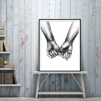 Thumbnail for Kiddale Love and Hand in Hand Wall Art Canvas Print Poster,Simple Fashion Black and White Sketch Art Line Drawing Decor for Home Living Room Bedroom Office(Set of 3 Unframed, 16x20 inches)