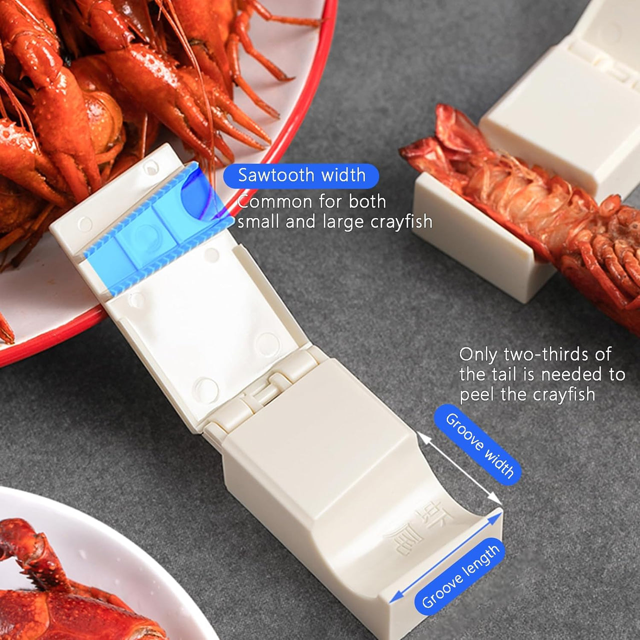 8 Pcs Crawfish Peeler, Crayfish Shelling Device, Crawfish Shucker, Shrimp Peeler Crawfish Sheller, Portable Lightweight Kitchen Gadget, Efficient Crawfish Peeler Device (8, Ivory White)