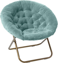 Thumbnail for Milliard Cozy Chair with Footrest Ottoman/Faux Fur Saucer Chair for Bedroom/X-Large (Purple)