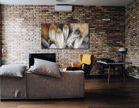 Thumbnail for Feather Wall Art Modern Living Room Bedroom Wall Decoration Large Giclee Print Canvas Painting Artwork for Home Decor One Piece White Gold Brown Feather Picture Ready to Hang 24x48 Size