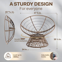 Thumbnail for Bme Papasan Chair, Smoky Quartz - Brown Base