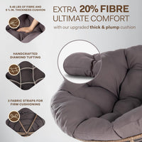 Thumbnail for Bme Papasan Chair, Smoky Quartz - Brown Base