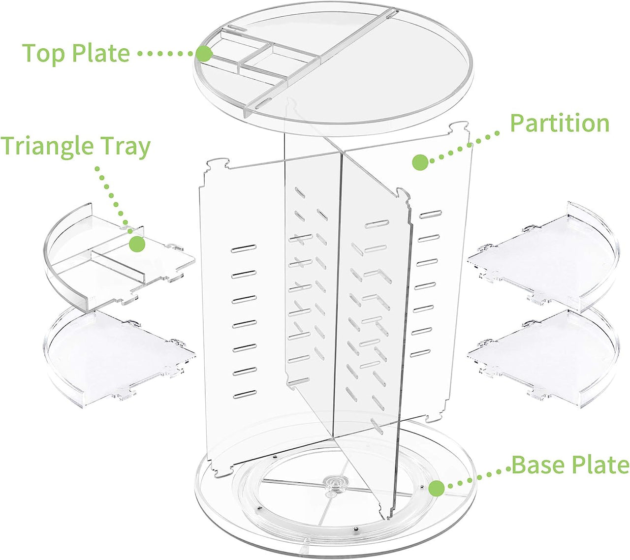 360° Rotating Makeup Organizer, Spinning Bathroom Organizer Countertop, Cosmetic Holder Shelf, Make Up Organizers and Storage for Bedroom, Transparent