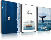 Thumbnail for SERIMINO 3 Piece Lotus Flower Canvas Wall Art for Living Room White and Indigo Blue Floral Picture Wall Decor for Dining Room Bedroom Bathroom Kitchen Print Painting for Home Decorations