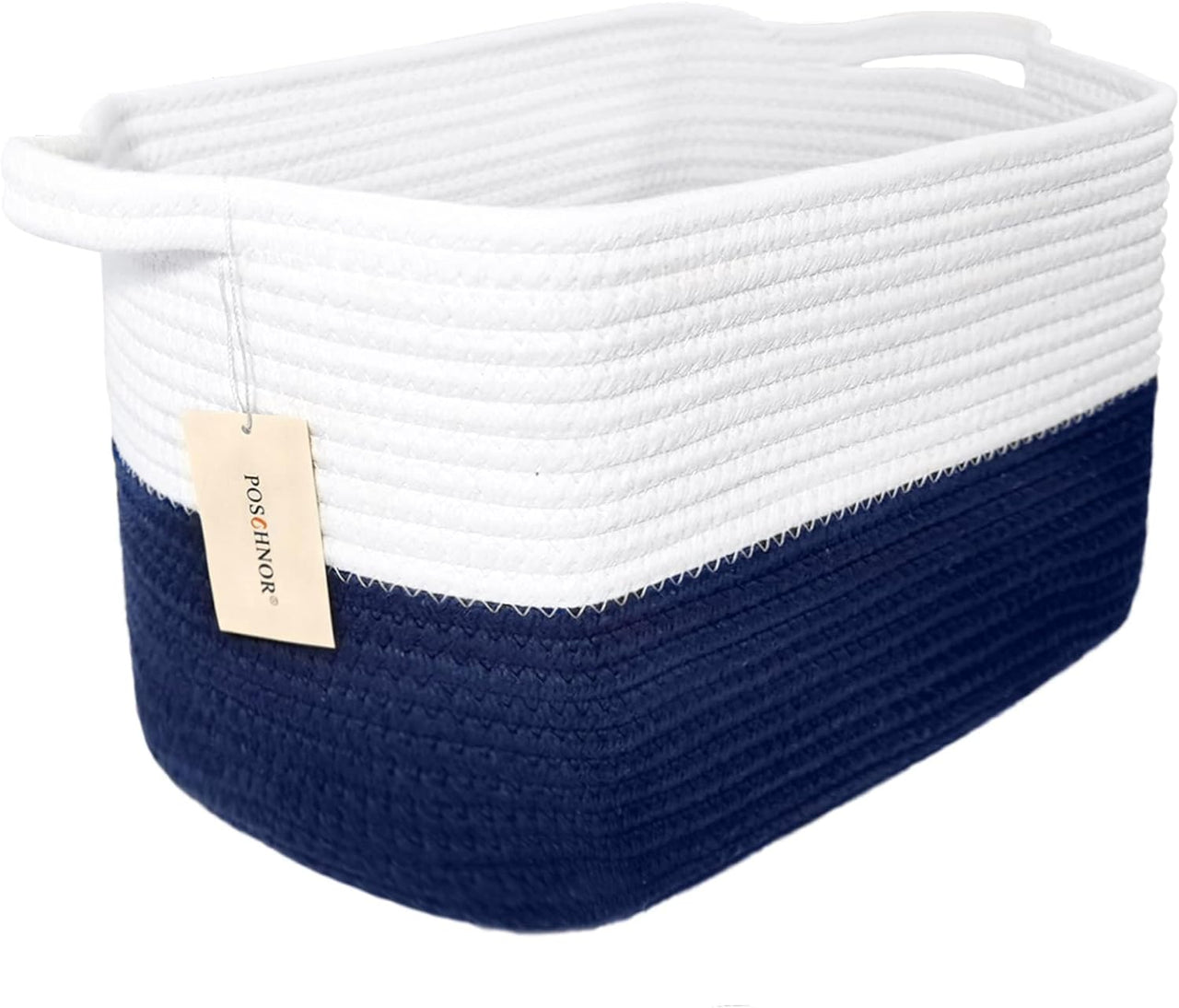 2 Pack Storage Basket for Organizing, 15''X10''X9'' Rope Basket with Handles, Toy Basket, Gift Baskets Empty, Blanket Basket for Living Room, Bedroom, 3 Tone Grey.