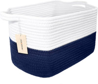 Thumbnail for 2 Pack Storage Basket for Organizing, 15''X10''X9'' Rope Basket with Handles, Toy Basket, Gift Baskets Empty, Blanket Basket for Living Room, Bedroom, 3 Tone Grey.