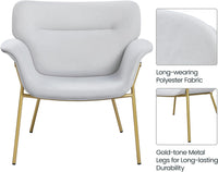 Thumbnail for Yaheetech Accent Chair Modern Living Room Chair Velvet Fabric Vanity Chair with Golden Legs Upholstered Armchair for Bedroom/Dressing Room Gray, 2 PCS