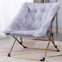 Thumbnail for OAKHAM Comfy Saucer Chair, Folding Faux Fur Lounge Chair for Bedroom and Living Room, Flexible Seating for Kids Teens Adults, X-Large (Faux Fur-Grey)