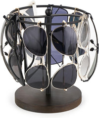 Thumbnail for Mkono Sunglasses Organizer Glasses Holder Stand Metal Frame with Wood Base Sunglass Storage Display Eyeglasses Rack for up to 12 Pairs of Eyewear Glasses for Table Dresser Desk Bedroom, Black