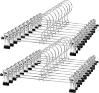 Thumbnail for Pants Hangers with Clips 20 Pack, Adjustable Skirt Hangers for Women Metal Pants Hangers for Jeans