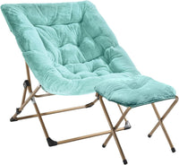 Thumbnail for OAKHAM Comfy Saucer Chair, Folding Faux Fur Lounge Chair for Bedroom and Living Room, Flexible Seating for Kids Teens Adults, X-Large (Faux Fur-Grey)
