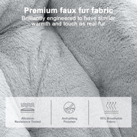 Thumbnail for OAKHAM Comfy Saucer Chair, Folding Faux Fur Lounge Chair for Bedroom and Living Room, Flexible Seating for Kids Teens Adults, X-Large (Faux Fur-Grey)