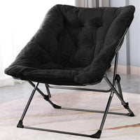 Thumbnail for OAKHAM Comfy Saucer Chair, Folding Faux Fur Lounge Chair for Bedroom and Living Room, Flexible Seating for Kids Teens Adults, X-Large (Faux Fur-Grey)
