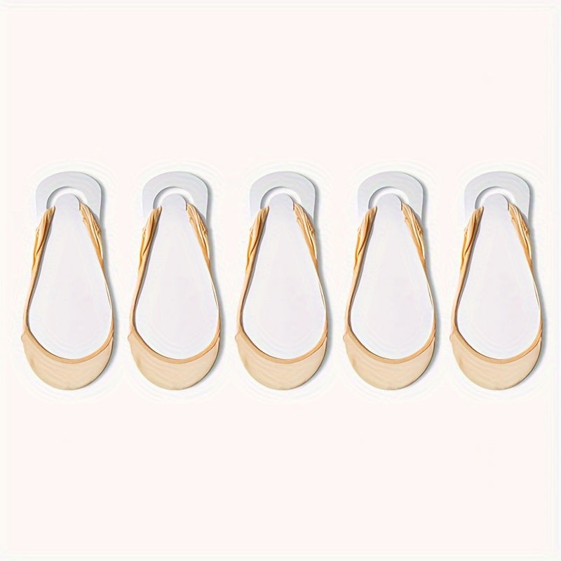 5 Pairs | Womens Ultra-Invisible Boat Socks - Cushioned High Heel Support, Anti-Slip Silicone Grip, Stay-Up Short Tube - Luxuriously Soft & Breathable for Spring/Summer