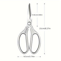 Thumbnail for 1 Pack Multi-Function Kitchen Scissors Heavy Duty Sharp 304 Stainless Steel, Sliver Apartment Kitchen Accessories Cooking Shears for Chicken Meat Fish Poultry (Sliver)