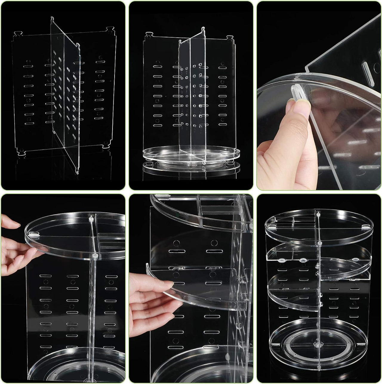 360° Rotating Makeup Organizer, Spinning Bathroom Organizer Countertop, Cosmetic Holder Shelf, Make Up Organizers and Storage for Bedroom, Transparent