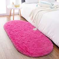 Thumbnail for Noahas Ultra Soft Fluffy Bedroom Rugs,Shaggy Grey Area Rugs for Bedroom,Oval Throw Rugs, Kids Room Small Carpet,Living Room Runner Rug Non Slip Modern Home Decor 2.6' X 5.3'