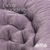 Thumbnail for Milliard Cozy Chair with Footrest Ottoman/Faux Fur Saucer Chair for Bedroom/X-Large (Purple)