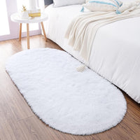Thumbnail for Noahas Ultra Soft Fluffy Bedroom Rugs,Shaggy Grey Area Rugs for Bedroom,Oval Throw Rugs, Kids Room Small Carpet,Living Room Runner Rug Non Slip Modern Home Decor 2.6' X 5.3'