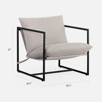 Thumbnail for ZINUS Aidan Sling Accent Chair / Metal Framed Armchair with Shredded Foam Cushioning, Oatmeal