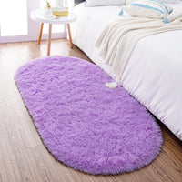 Thumbnail for Noahas Ultra Soft Fluffy Bedroom Rugs,Shaggy Grey Area Rugs for Bedroom,Oval Throw Rugs, Kids Room Small Carpet,Living Room Runner Rug Non Slip Modern Home Decor 2.6' X 5.3'