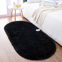 Thumbnail for Noahas Ultra Soft Fluffy Bedroom Rugs,Shaggy Grey Area Rugs for Bedroom,Oval Throw Rugs, Kids Room Small Carpet,Living Room Runner Rug Non Slip Modern Home Decor 2.6' X 5.3'