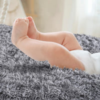 Thumbnail for Noahas Ultra Soft Fluffy Bedroom Rugs,Shaggy Grey Area Rugs for Bedroom,Oval Throw Rugs, Kids Room Small Carpet,Living Room Runner Rug Non Slip Modern Home Decor 2.6' X 5.3'