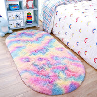 Thumbnail for Noahas Ultra Soft Fluffy Bedroom Rugs,Shaggy Grey Area Rugs for Bedroom,Oval Throw Rugs, Kids Room Small Carpet,Living Room Runner Rug Non Slip Modern Home Decor 2.6' X 5.3'