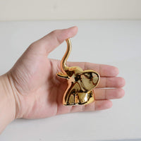 Thumbnail for Home Decor Elephant Statues,1 Pair, Small Decorative Accents for Shelves, Livingroom and Bedroom, Gold and White