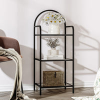 Thumbnail for Bookcase Bookshelf, Tempered Glass Bookshelves, Slim Shelving Unit for Bedroom, Bathroom, Home Office, Steel Frame, 5 Tier Gold BC21599G