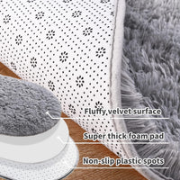 Thumbnail for Noahas Ultra Soft Fluffy Bedroom Rugs,Shaggy Grey Area Rugs for Bedroom,Oval Throw Rugs, Kids Room Small Carpet,Living Room Runner Rug Non Slip Modern Home Decor 2.6' X 5.3'