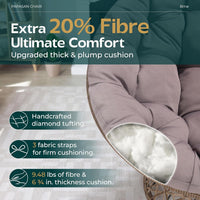Thumbnail for Bme Papasan Chair, Smoky Quartz - Brown Base