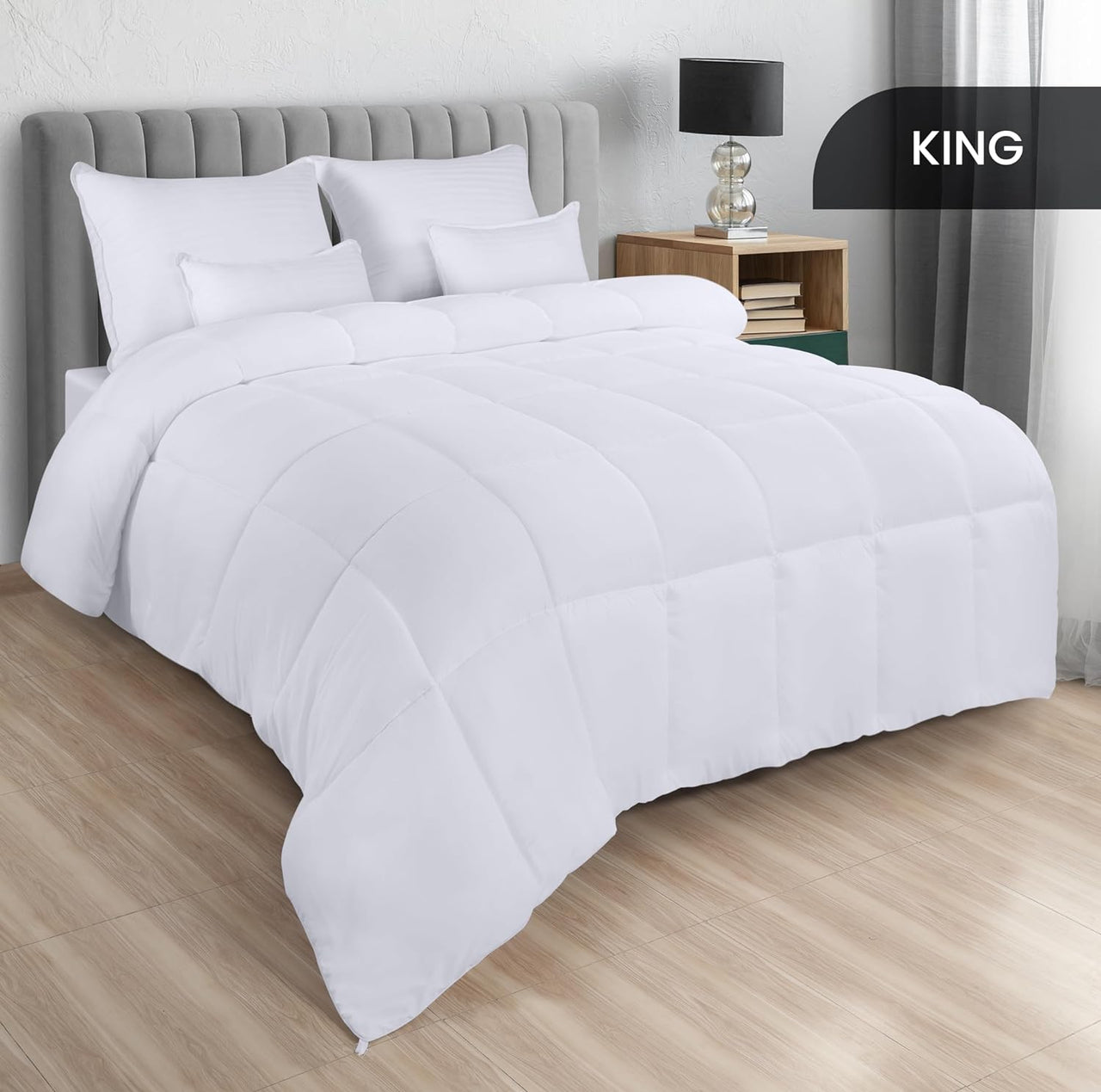 Utopia Bedding Comforter – All Season Comforter King Size – White Comforter King - Plush Siliconized Fiberfill - Box Stitched